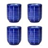 4Pcs Japanese Style Blue Ceramic Teacups Small Straight Wine Cups 150ML