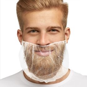 White Disposable Beard Nets for Men Food Service