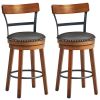 25.5-Inch 360-Degree Bar Swivel Stools with Leather Padded