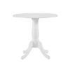 White Finish 1pc Round Table Wooden Pedestal Base Casual Farmhouse Style Kitchen Dining Room Furniture
