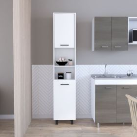 Pantry Cabinet Almada, Three Interior Shelves, White Finish