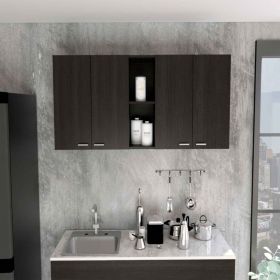 Wall Cabinet Ontario, Double Door, Black Wengue Finish