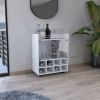 St Andrews Bar Cart with Built-In 8-Bottle Rack, Double Glass Door Cabinet, and Aluminum-Edged Top Surface