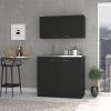 Zurich Cabinet Set, Two Shelves Black