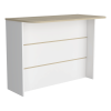 Fendi Kitchen Island with Ample Workstation and 2-Tier Shelf White / Light Pine