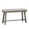 Light Gray Finish Counter Height Bench Foam Cushioned Seat Industrial Design Kitchen Dining Furniture 1pc