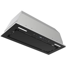 Range Hood Insert 30 Inch 800 CFM, Built-in Vent Hood Black Glass Gesture & Touch Control Kitchen Exhaust Fan