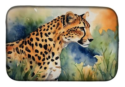 Cheetah Dish Drying Mat Absorbent Dish Drying Mat Pad for Kitchen Counter Dish Drainer Mat for Countertop, 14 x 21", Multicolor