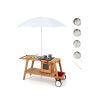 Wooden Play Cart with Sun Proof Umbrella for Toddlers Over 3 Years Old