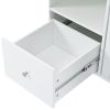 Kitchen Island with Drop Leaf, LED Light Kitchen Cart on Wheels with 2 Fluted Glass Doors and 1 Flip Cabinet Door