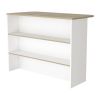 White and Light Pine 3-Tier Shelf Kitchen Island