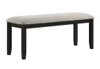 1pc Black Gray Bench Dining Room Fabric Upholstery Kitchen Dining Wooden Furniture