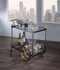 Cyrus Clear Glass & Black/Gold Finish Serving Cart