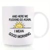 Here We Go Again Mug, 11oz Funny Coffee Mug, Ceramic Mug, Tea Cup, Summer and Winter Wine Set, Office Supplies