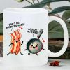 1pc Humorous Bacon and Frying Pan Ceramic Mug 11oz - Insulated, Reusable, Machine Washable, Multipurpose Cup