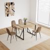 55" Dining Table modern rustic Industrial Rectangular MDF Wood Colour For 4-6 Person, With 1.5" Thick Engineered Wood Tabletop and Black Metal Legs