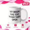 1pc 11oz Large Coffee Mug Tea Cup Ceramic with Handle Big Heavy Must Have Funny Cute Cool Gag White Elephant Gift