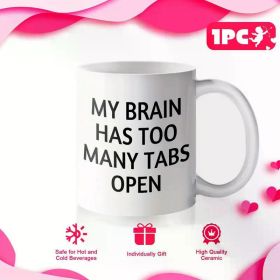 1pc 11oz Large Coffee Mug Tea Cup Ceramic with Handle Big Heavy Must Have Funny Cute Cool Gag White Elephant Gift