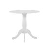 White Finish 1pc Round Table Wooden Pedestal Base Casual Farmhouse Style Kitchen Dining Room Furniture