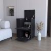 Black 2-Cabinet Bar Cart
