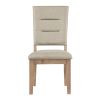 Light Oak Finish Beautiful Dining Chairs Set of 2pc, Upholstered Seat and Back Beige Fabric Rustic Look Ladderback Wooden Dining Kitchen Furniture