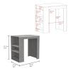 Portree Kitchen Island with 3-Side Shelves