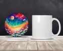 Colorful Daisies Large Sandstone Coasters Pack of 4 Absorbent Round Coasters Decor Gifts for Men or Women, 4 in, Multicolor
