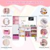 2-in-1 Double-sided Kids Kitchen and Market with Realistic Light and Sound