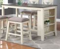 Modern Casual 1pc Counter Height High Dining Table w Storage Shelves Wooden Kitchen Breakfast Table Dining Room Furniture