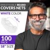 White Disposable Beard Nets for Men Food Service