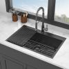 30 Drop In Kitchen Sink - Topmount Gunmetal Black Stainless Steel 18 Gauge Singe Bowl Kitchen Sink Basin