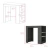 Kitchen Island Doyle, Kitchen, Smoky Oak / Ibiza Marble Color Finish