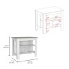 Cala Kitchen Island Antibacterial, Three Shelves, Four Legs -Light Gray / White
