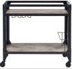 Jorgensen Rustic Oak & Charcoal Finish Serving Cart