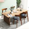 Mid-Century Modern Kitchen Chairs with Rubber Wood Frame and Padded Seat