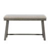 Light Gray Finish Counter Height Bench Foam Cushioned Seat Industrial Design Kitchen Dining Furniture 1pc
