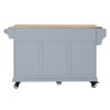 Kitchen Island with Rubber wood Countertop