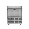 St Andrews Bar Cart with Built-In 8-Bottle Rack, Double Glass Door Cabinet, and Aluminum-Edged Top Surface