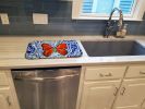 Red Glider Butterfly Dish Drying Mat Absorbent Dish Drying Mat Pad for Kitchen Counter Dish Drainer Mat for Countertop, 14 x 21", Multicolor
