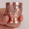 Vintage Brass White Wine Cup Embossed Spirits Cup Mini Goblet One Shot Glass Chinese Wedding Love Shot Cup