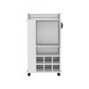 Bar Cart with 6 Built-in Wine Rack and Casters, White
