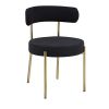 Woker Furniture Dining Chairs Set of 2 Round Upholstered Boucle Dining Room Chairs Mid-Century Modern Kitchen Chairs Curved Backrest Chairs for Dining