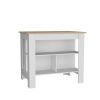 Cortes Kitchen Island 2-Tier Shelf 40" Width and large Work Top