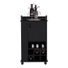 Bar Cart with 6 Built-in Wine Rack and Casters, Black