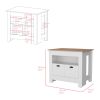Kitchen Island Geneva, Kitchen, White / Macadamia