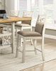 Counter Height Chairs Set of 2, Gray Finish Casual Country Style Fabric Upholstered Seat and Back Wooden Kitchen Furniture Dining Chairs