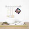 Colorful Brunia Pair of Pot Holders Kitchen Heat Resistant Pot Holders Sets Oven Hot Pads for Cooking Baking BBQ, 7 1/2 x 7 1/2