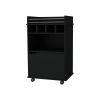 Black 1-Door Bar Cart
