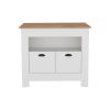 Kitchen Island Geneva, Kitchen, White / Macadamia