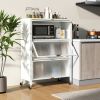 4-Tier Kitchen Bakers Rack with Flip Doors
